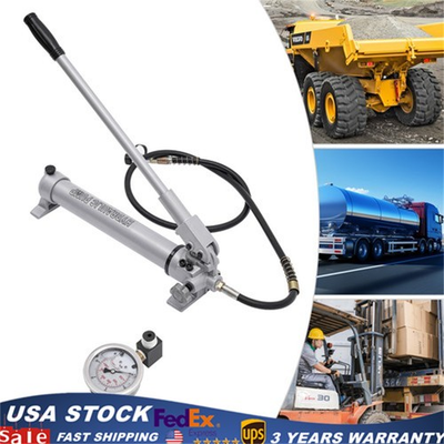 #ad Manual Hydraulic Hand Pump Hydraulic Hand Pump with Pressure Guage US STOCK $90.11