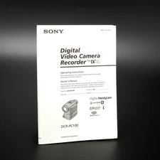 Sony DCR-PC100 Digital Video Camera Recorder Instructions Manual