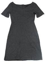 Banana Republic Dress Women 0 Black White Geometric Cotton Knit Sheath Short SLV