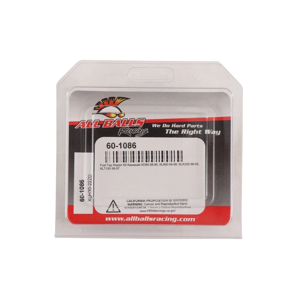New All Balls Fuel Tap Repair Kit 60-1086 for Kawasaki KD 80-90 KLT 185 86 87 Foto 4 de 4