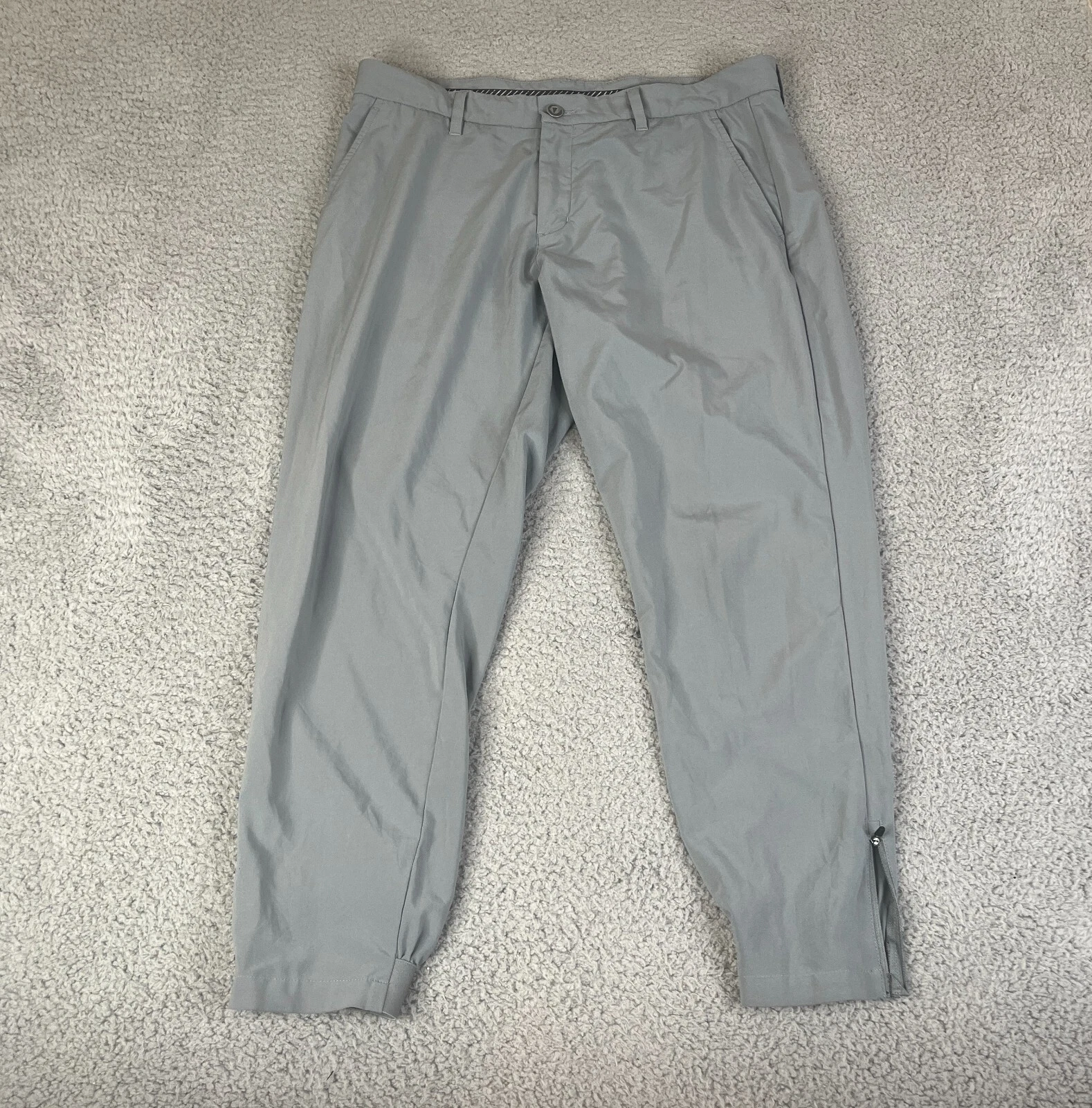 Primo Golf Pants Men 35x26 Short Tapered Performance Jogger Stretch Ankle Zip