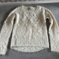 Redherring womens fluffy cream jumper 8 red herring