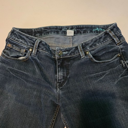 Silver Aiko womens jeans 31x33 (actual 32x31) low-rise boot-cut dark wash - Picture 6 of 10