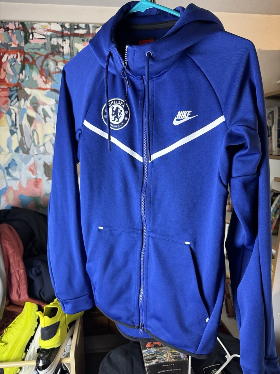 Nike Chelsea FC Tech Fleece Blue Full Zip Hoodie Ah5198-495 Size