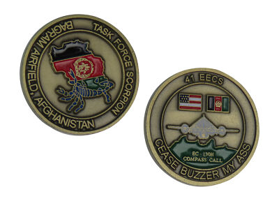 #ad US Air Force 41 EECS EC 130H Compass Call Task Force Scorpion Challenge Coin $9.95