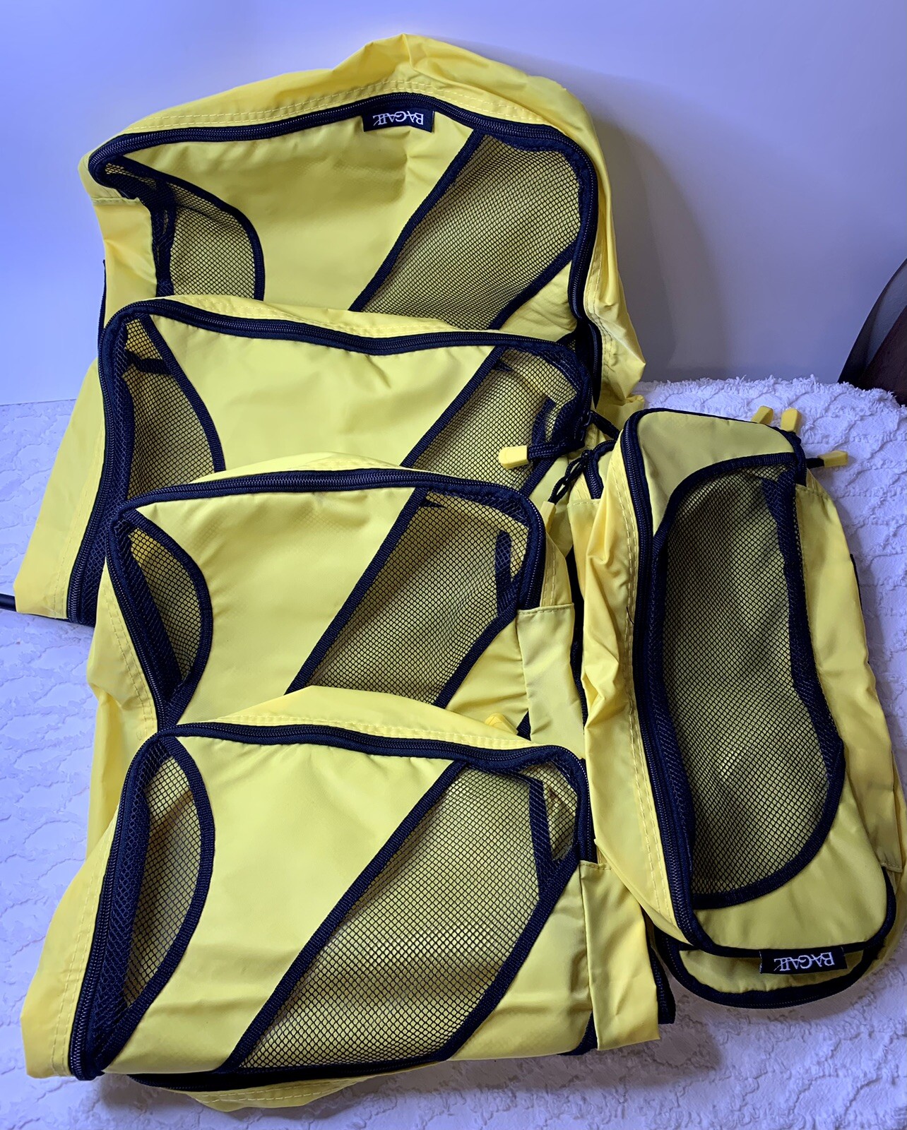 Bagail 6-Piece Yellow Packing Cubes for Travel Luggage Organization-image