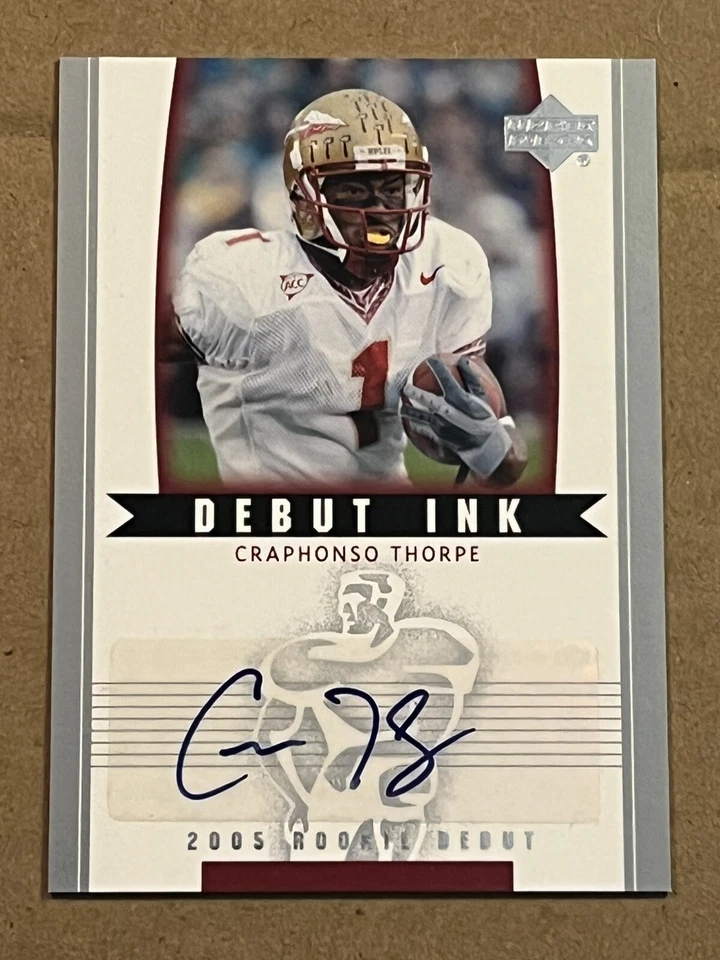 2005 UPPER DECK ROOKIE DEBUT DEBUT INK - CRAPHONSO THORPE ROOKIE AUTOGRAPH - Image 3 of 4