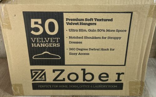 Premium Velvet Shirt Hangers (50 Pack) Non Slip Clothes Hangers, Ultra Slim - Afbeelding 1 van 6