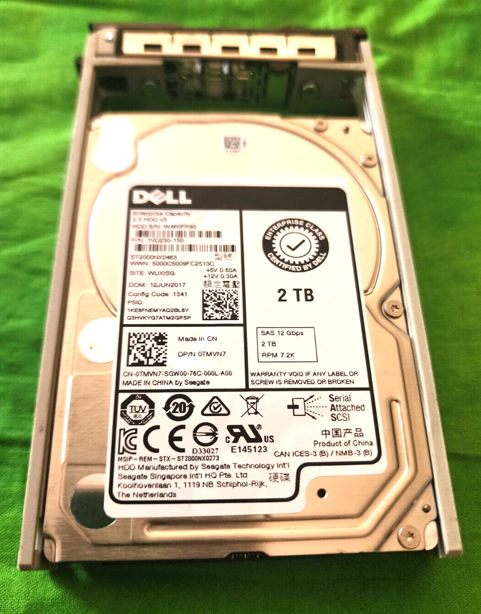Dell Internal Hard Disk Drives 2.5 in Form Factor 2TB Storage