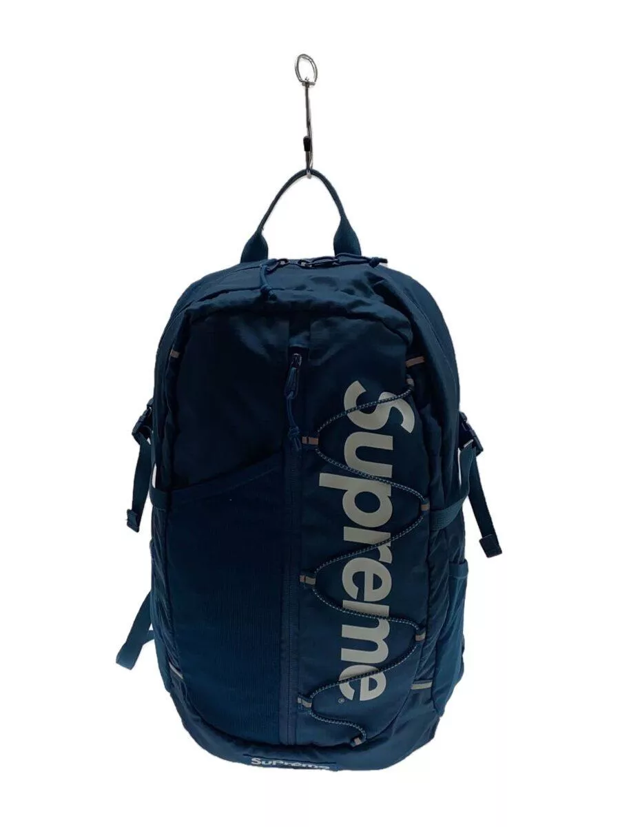 Sac à dos Supreme poignée sensation d'utilisation 17SS logo box polyester bleu occasion