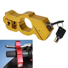 Gold Motor Handlebar Lock Anti-Theft Grip Throttle Security Bike Scooter ATV