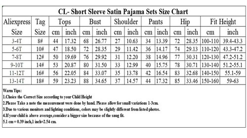 New Season Children's Satin Silk Pajamas Sets Kids Pyjamas Girls SSleepwear - Picture 20 of 37