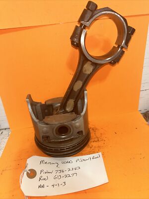 Mercruiser Piston 736-2343 Rod 613-2277 Fresh Water Usage Used AA-1-4-3