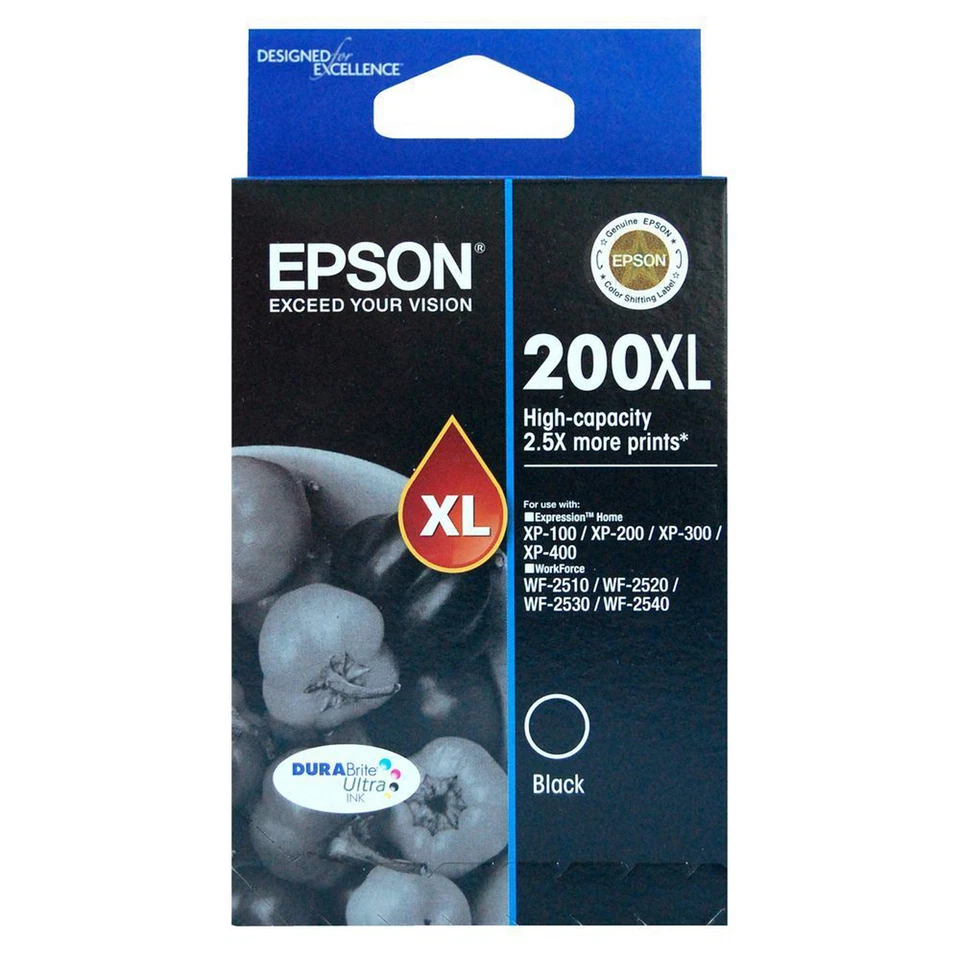 GENUINE Original Epson 200XL Value Pack Ink Cartridge Black Cyan Magenta Yellow