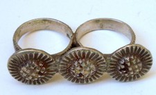 vintage antique ethnic tribal old silver double ring rajasthan india jewelry