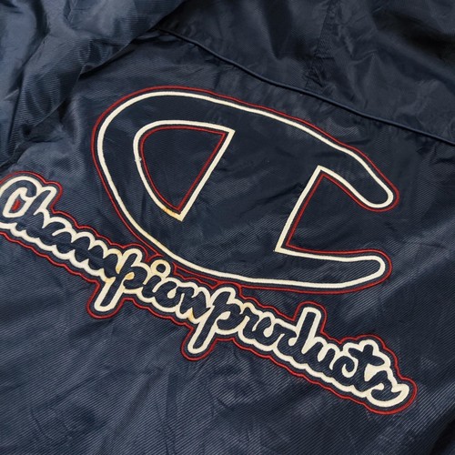 Vintage Champion Jacket Adult Large Full Zip Outdoors Long Coat Blue Embroidered - Picture 5 of 16