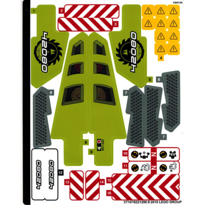 Lego Technic 42080 Forest Machine Stickerbogen Aufkleber Logo NEU
