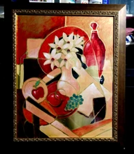 C. Viens-(canada)- original painting 35 X30-  SIGNED BY ARTIST