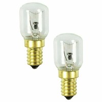 2X Backofen-Lampe,Klar,Mikrowelle,Grillofen Herd-GlüHbirne 25W, E14, 230V#11423