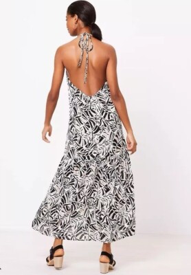 LOFT Beach Womens Maxi Dress Small Halter Lightweight Leaf Palm Print NWT |  eBay