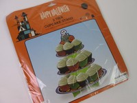 Happy Halloween Pumpkins/skeleton 3 Tier Cupcake Cardboard Decor Stand Happy Halloween Pumpkins/skeleton 3 Tier Cupcake Cardboard Decor Stand
