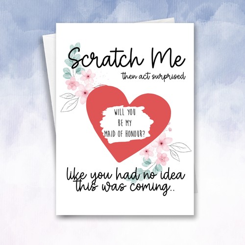 Personalizado Will You Be My Bridesmaid Dama de Honor Rasguño Flor Niña Invitación - Imagen 3 de 10