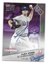 2017 Topps Now Alex Wood Post Season On-Card Autograph Purple 14/25