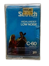 NOS Scotch C-60 BLANK SEALED Cassette Tape - Highlander - Low Noise Slipcase USA