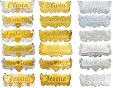 Personalized Silver and Gold Any Name Plate Necklace Script Double Free Chain