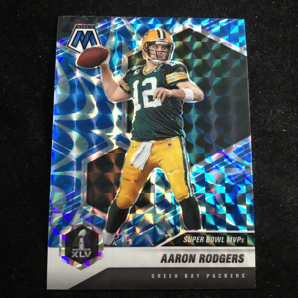 2021 Panini Mosaic Super Bowl MVPs Reactive Blue Prizm #289 Aaron