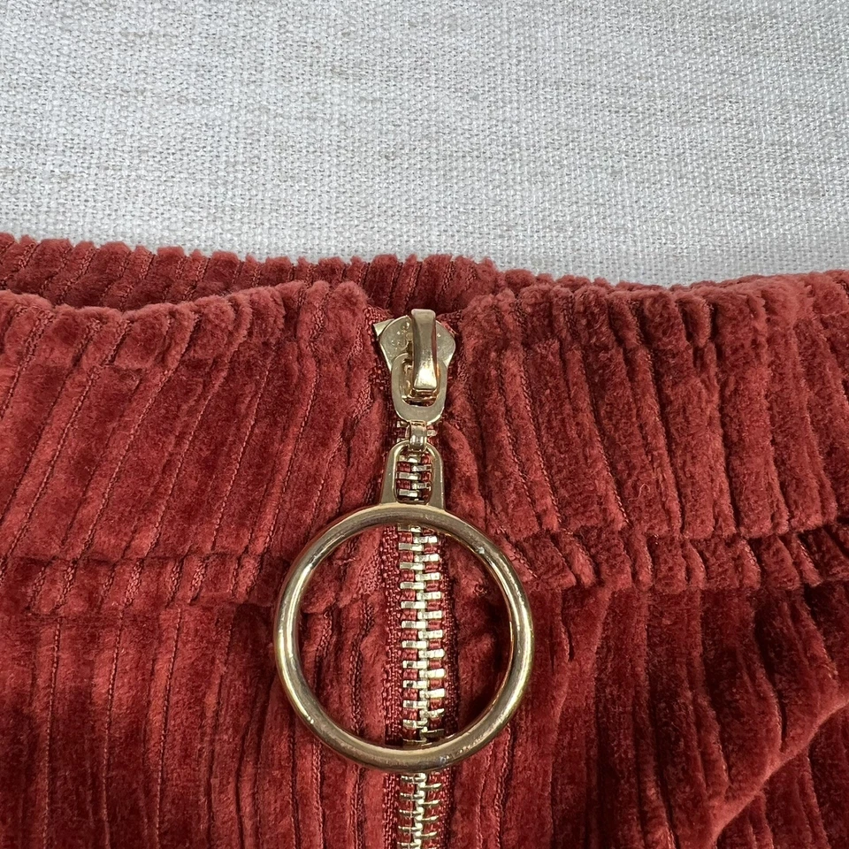 Falda Lápiz Derek Corazón Mujer Talla S Naranja Óxido Bolsillos Acanalados Usada en Excelente Condición Foto 3 de 4