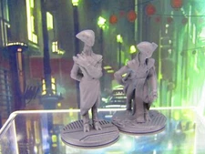 Alien Space Embassy Diplomat & Bodyguard Mini Miniature Figure 3D Printed Model