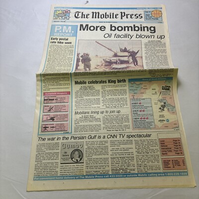 The Mobile Press Jan 22 1991 Newspaper (Missing Sections)