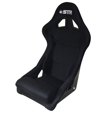 STR S1 Racing Schalensitz Mit Kopfstütze Schwarz Für Oval Rennsport