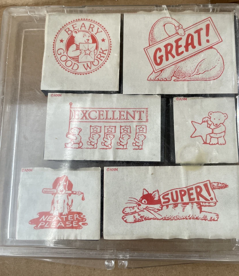 Teacher Vintage  Cat Dinosaur Dog Bear Snake  Bunny Stamps F Unique Gift Card - Image 3 of 4