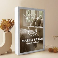 Personalised RGB Night Light Lamp Frame For Couples Anniversary Wedding Gift
