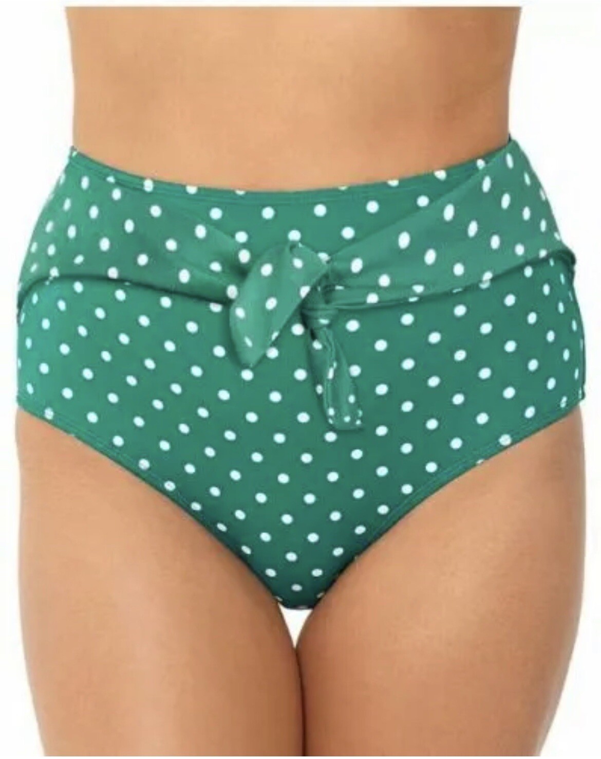 Parte inferior de bikini Salt & Cove para mujer a lunares verde mediana nueva con etiquetas