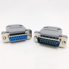 15 Pin Female/Male D-SUB Plug Solder Connector RS232 Serial DB15 DA15 Hood Shell