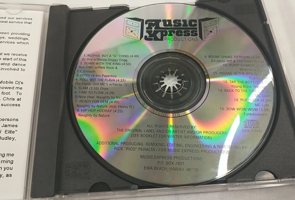 MUSIC EXPRESS PRODUCTIONS "DJ TO GO" MEDLEY #1 "HIP HOP" CD 1994 Extremely Rare! - Image 4 of 4
