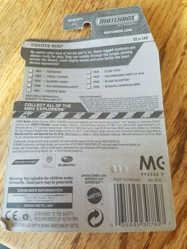 Matchbox Die Cast Toy Car Vehicle Truck NEW! MBX Explorers Adventure City Rescue - Picture 7 of 17
