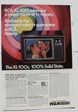 RCA XL-100 Solid State Television  Vintage Magazine Print Ad 1972 7 x 10