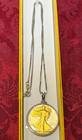 Vintage Sterliing Silver Half Dollar Gilded Gold Lady Liberty w1940 Necklace