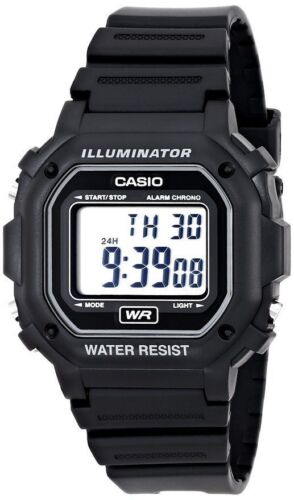 Casio Digital Chronograph Watch, Black Resin, Alarm, 7 Year Battery, F108WH-1A - 第 1/1 張圖片