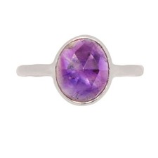 Natural Amethyst - African 925 Sterling Silver Ring Jewelry s.6 CR74973