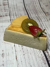 Realistic Fake Food Cheese Cake Slice With Fruit Display Prop Faux Cheesecake