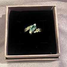 Blue Topaz Ring - sterling silver size 6