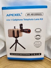 APEXEL 4 In 1 Cellphone 12X Telephoto Lens Kit 198-degree Fisheye 0.63 Wide
