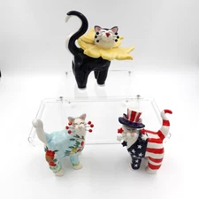 Amy Lacombe WhimsiClay Cats Lot (3) 2001, 2002, 2003 Annaco Creations 24345B