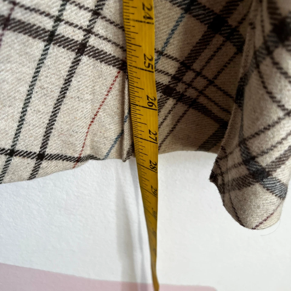 Maxi Falda Vintage Crema Cuadros Mezcla Lana Cottagecore Academia Retro XS Foto 3 de 4