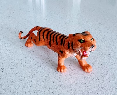 Vintage Toy Tiger Plastic Painted Circus Animal Zoo Figure 6  NF Hong Kong